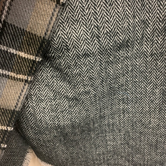 Blanket wrap poncho shawl extra large one size long wide layer fringe plaid EUC - Picture 8 of 15